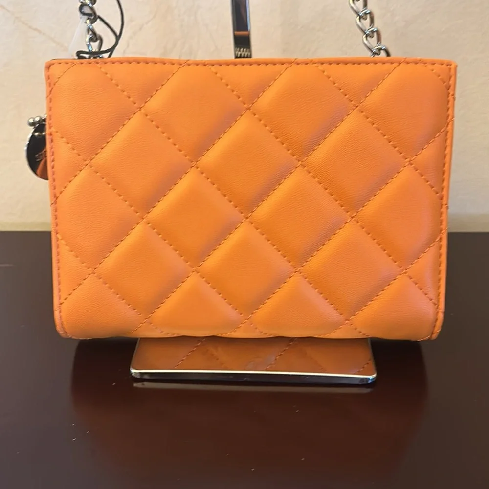 Steve Madden  bright orange crossbody bag with silver hardware. BNWOTS! - Picture 2 of 11